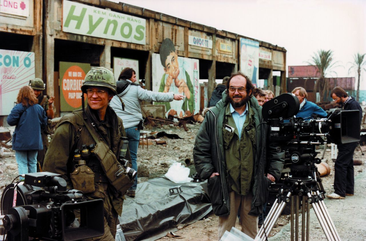 Stanley Kubrick on the set of Full Metal Jacket