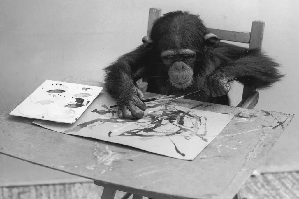 Chimpanzee painting